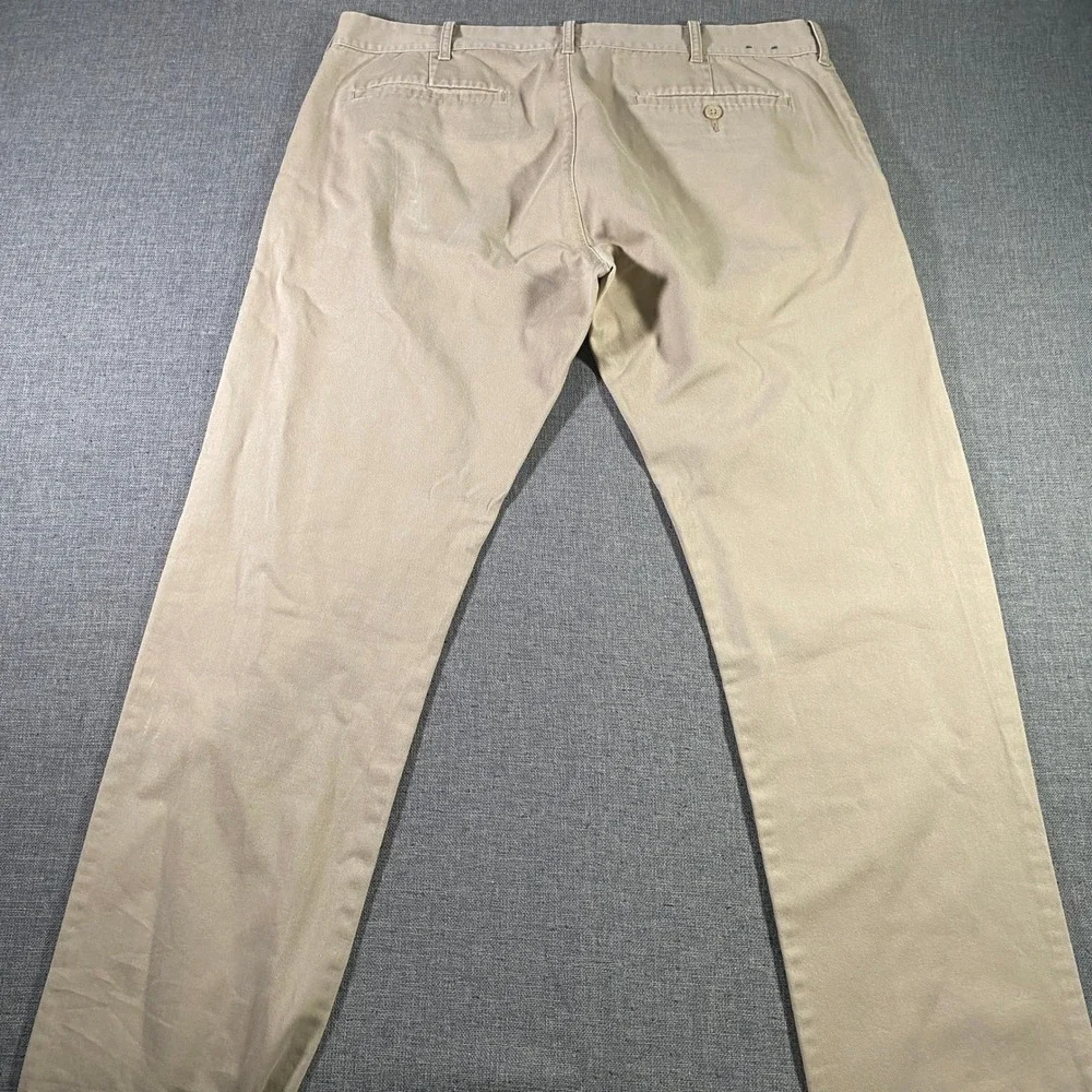 J. Crew The Driggs Mens 36x34 (Fits 36x32) Khaki Beige Chino Pants Cotton Casual